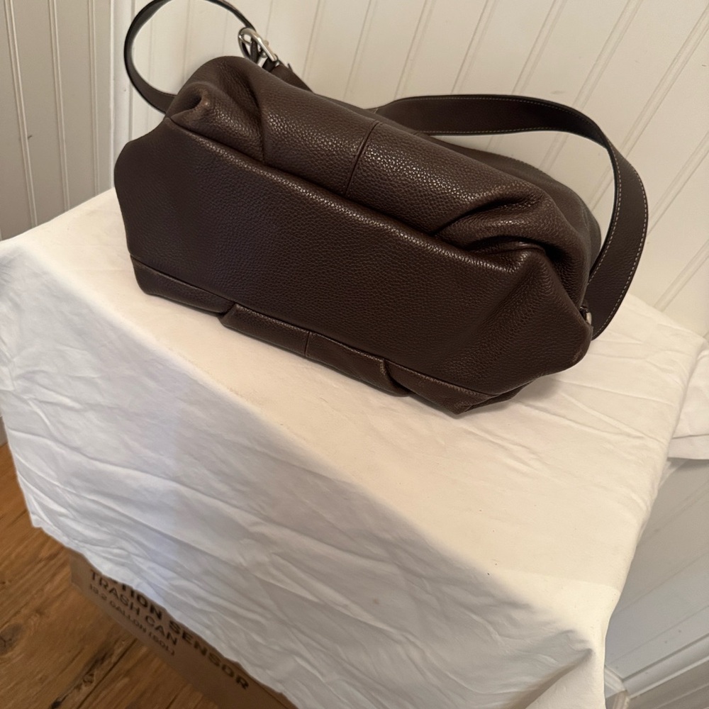 Coach Brown Pebbled Leather Crossbody Hobo - Picture 4 of 6